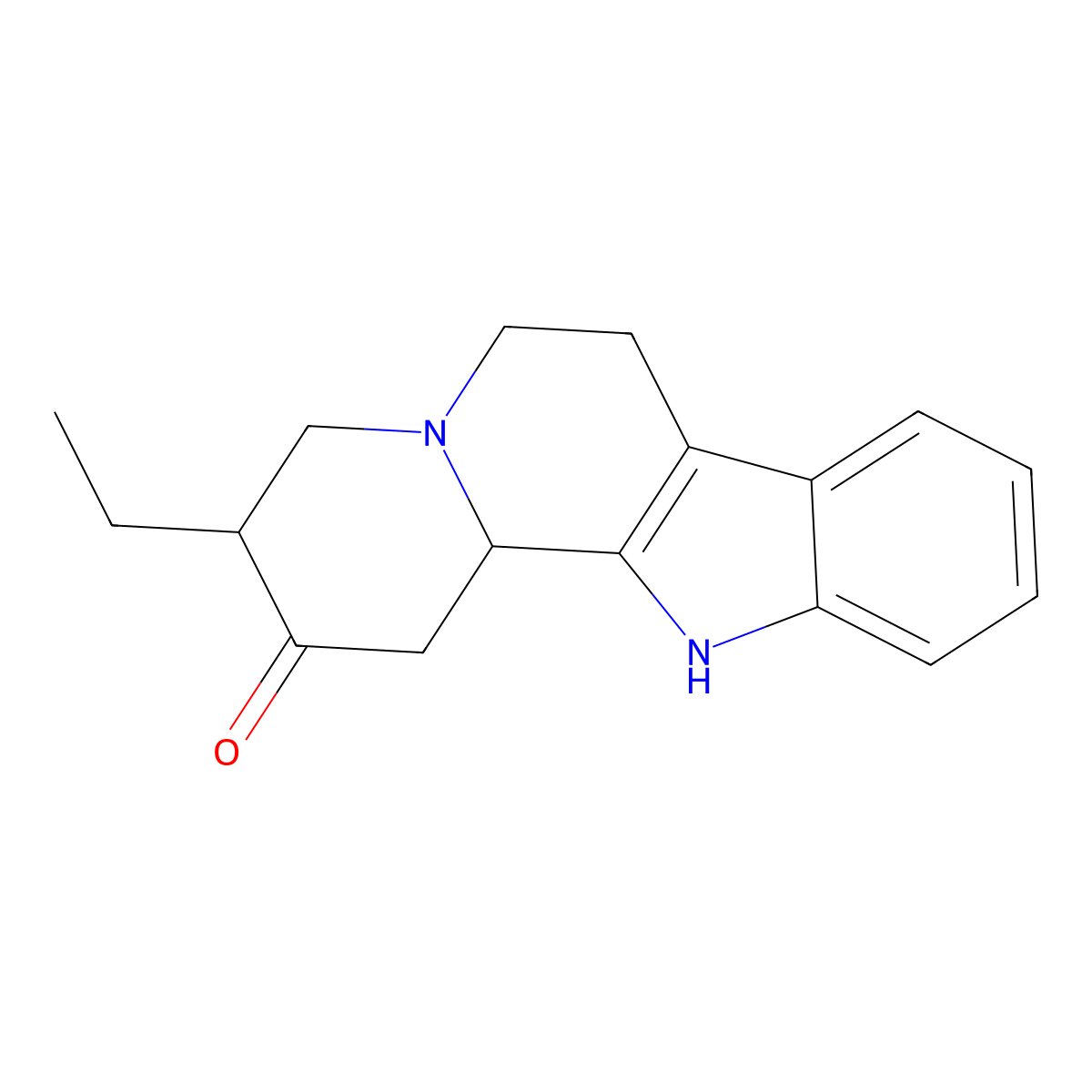 3-Ethyl-3,4,6,7,12,12B-hexahydro-1H-indolo(2,3-A)quinolizin-2-one molecular structure, CAS 4925-51-3