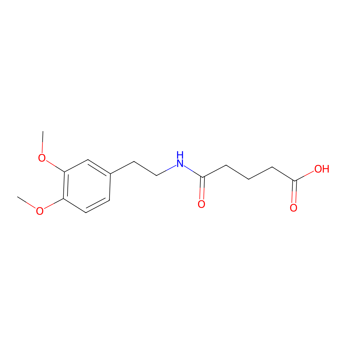4-[2-(3,4-Dimethoxy-phenyl)-ethylcarbamoyl]-butyric acid molecular structure, CAS 4926-13-0