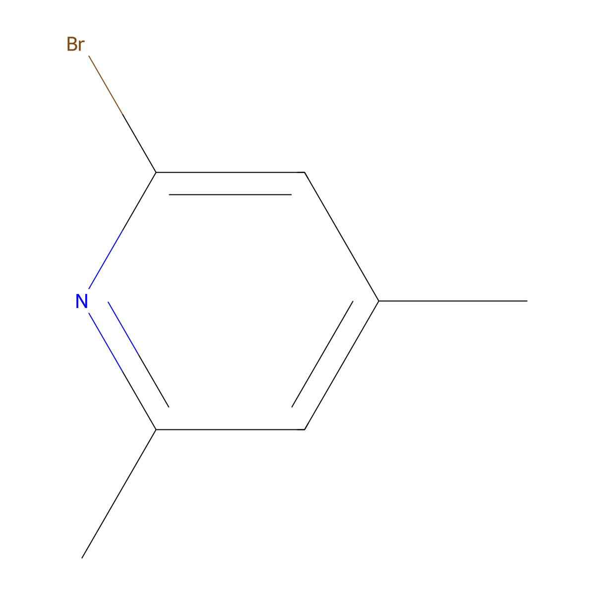 2-Bromo-4,6-dimethylpyridine molecular structure, CAS 4926-26-5