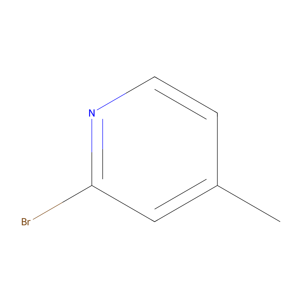 2-Bromo-4-methylpyridine molecular structure, CAS 4926-28-7