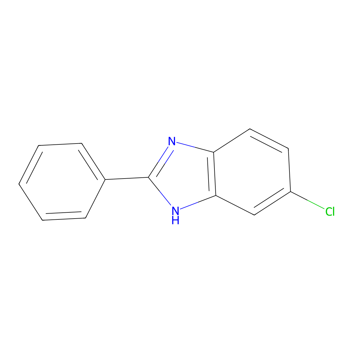 6-Chloro-2-phenyl-1H-benzimidazole molecular structure, CAS 4926-65-2