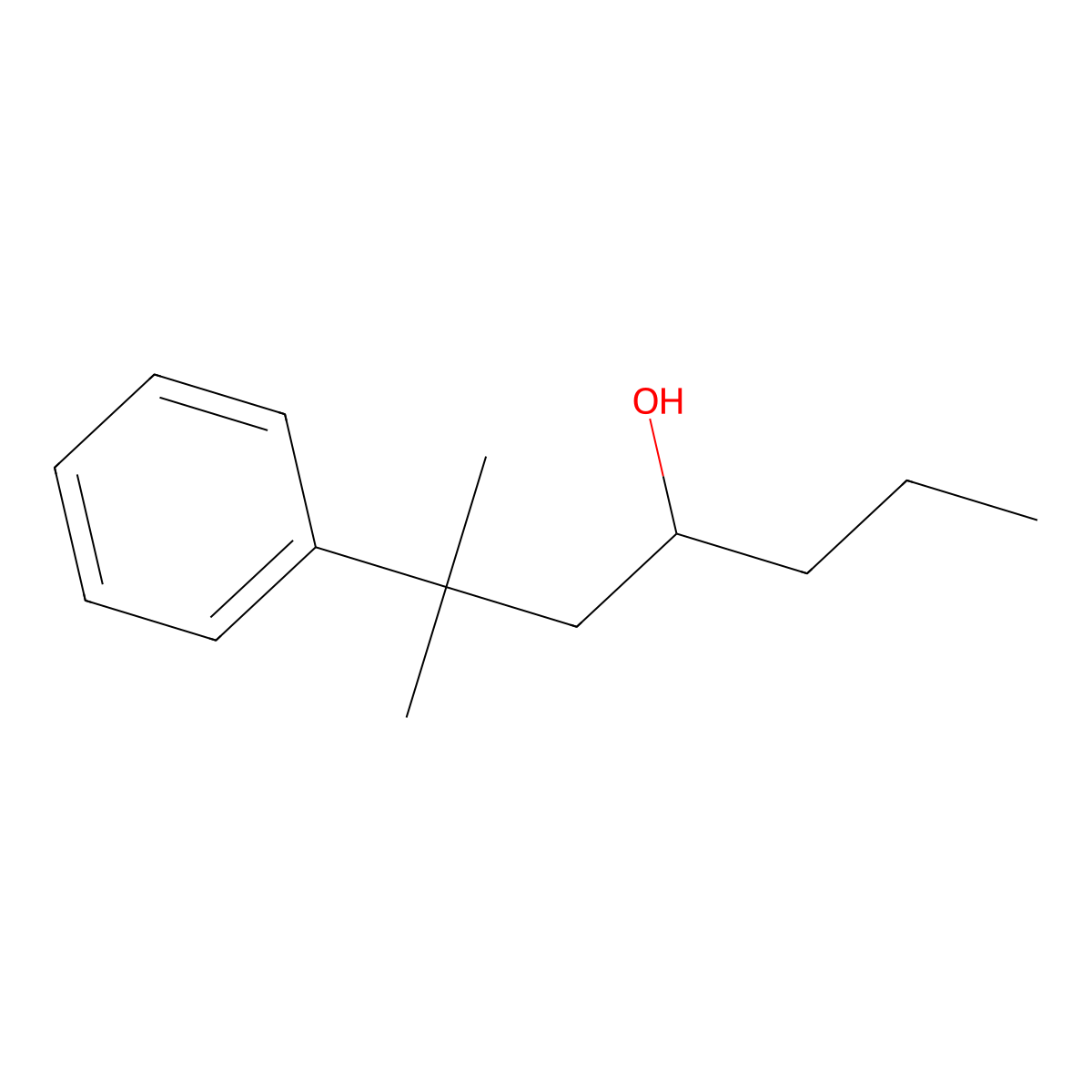 2-Methyl-2-phenylheptan-4-ol molecular structure, CAS 4927-31-5