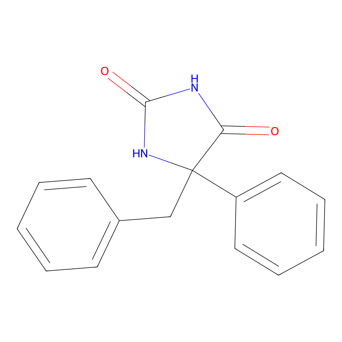 5-Benzyl-5-phenylimidazolidine-2,4-dione molecular structure, CAS 4927-43-9