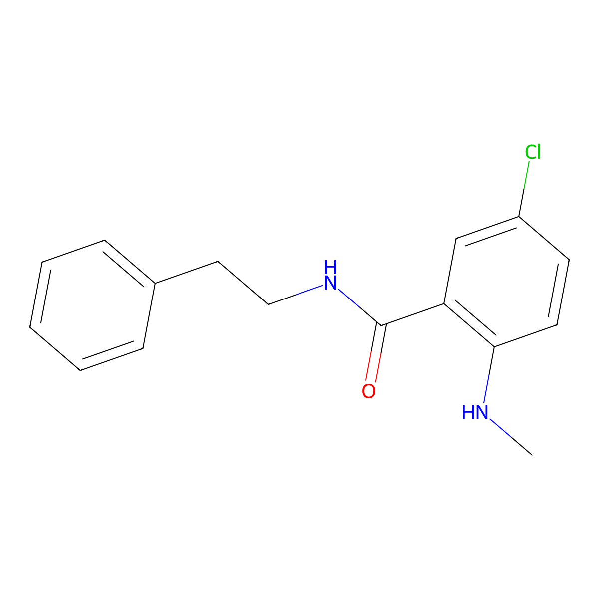 5-Chloro-2-(methylamino)-N-(2-phenylethyl)benzamide molecular structure, CAS 4927-80-4
