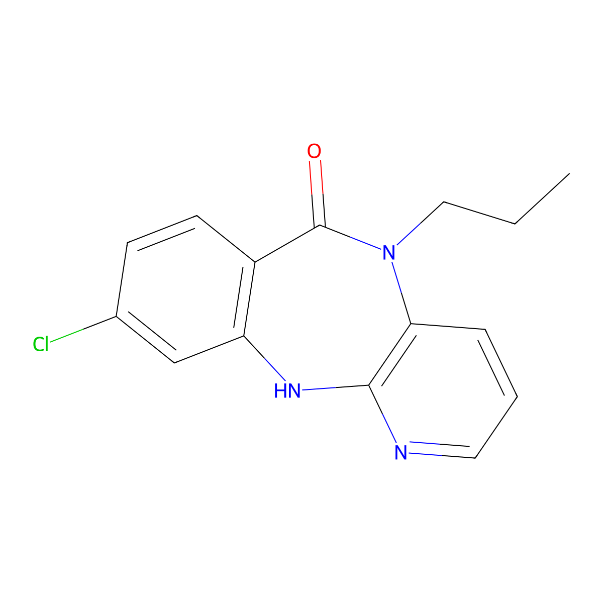 9-Chloro-5,11-dihydro-5-propyl-6H-pyrido[2,3-b][1,4]benzodiazepin-6-one molecular structure, CAS 4929-23-1