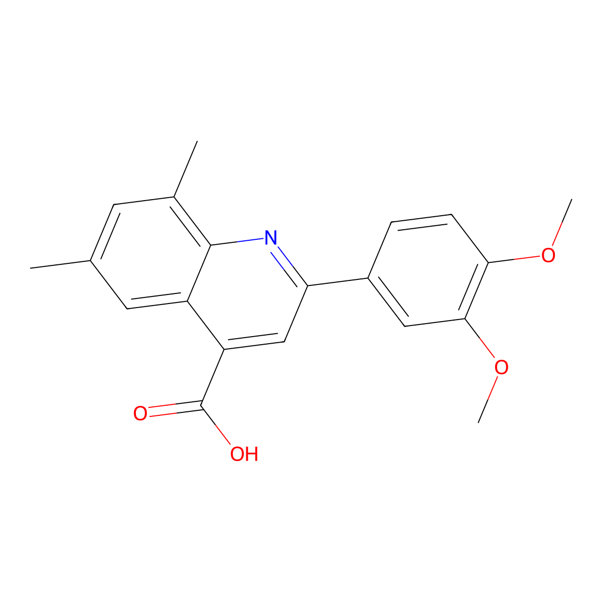 2-(3,4-Dimethoxyphenyl)-6,8-dimethylquinoline-4-carboxylic acid molecular structure, CAS 492997-55-4