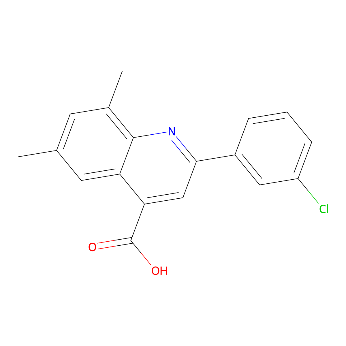 2-(3-Chlorophenyl)-6,8-dimethylquinoline-4-carboxylic acid molecular structure, CAS 492997-58-7