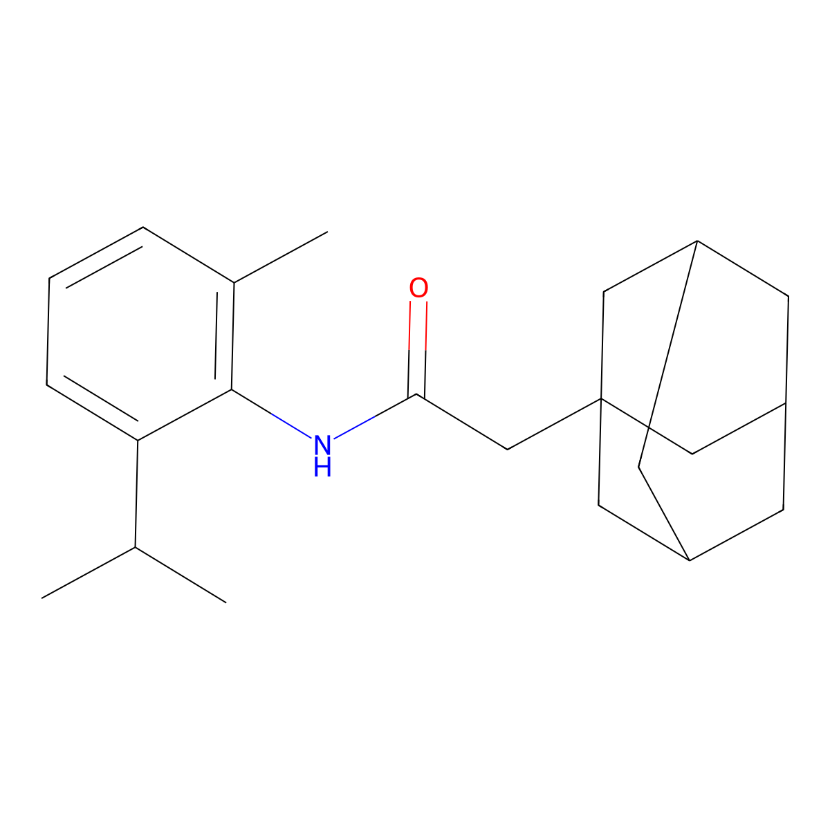 2-(1-adamantyl)-N-(2-methyl-6-propan-2-ylphenyl)acetamide molecular structure, CAS 492997-72-5