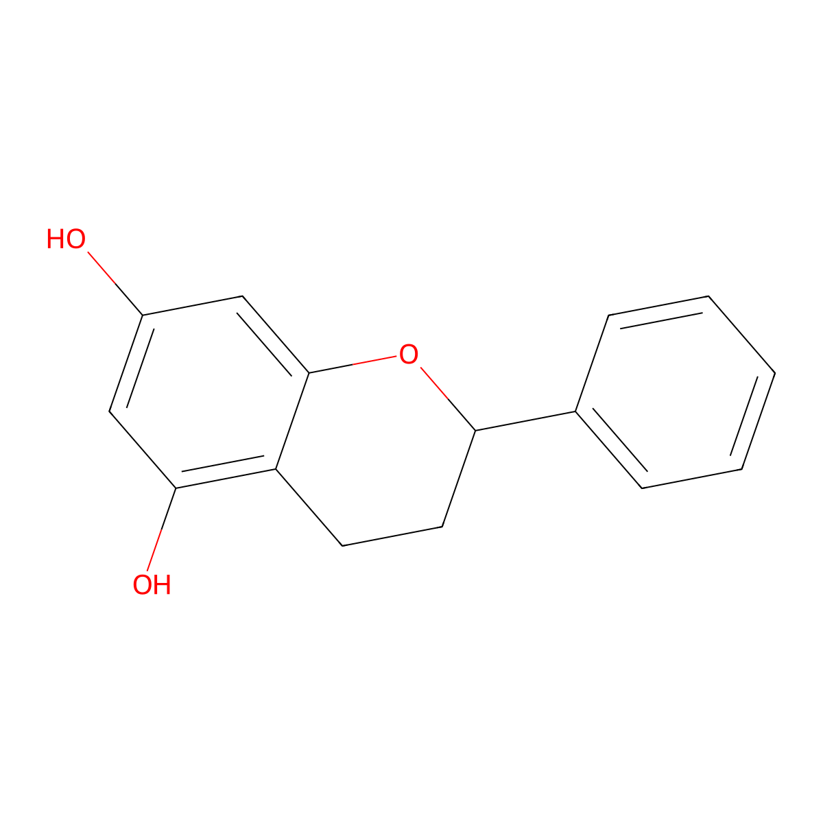 2-Phenylchroman-5,7-diol molecular structure, CAS 493-43-6