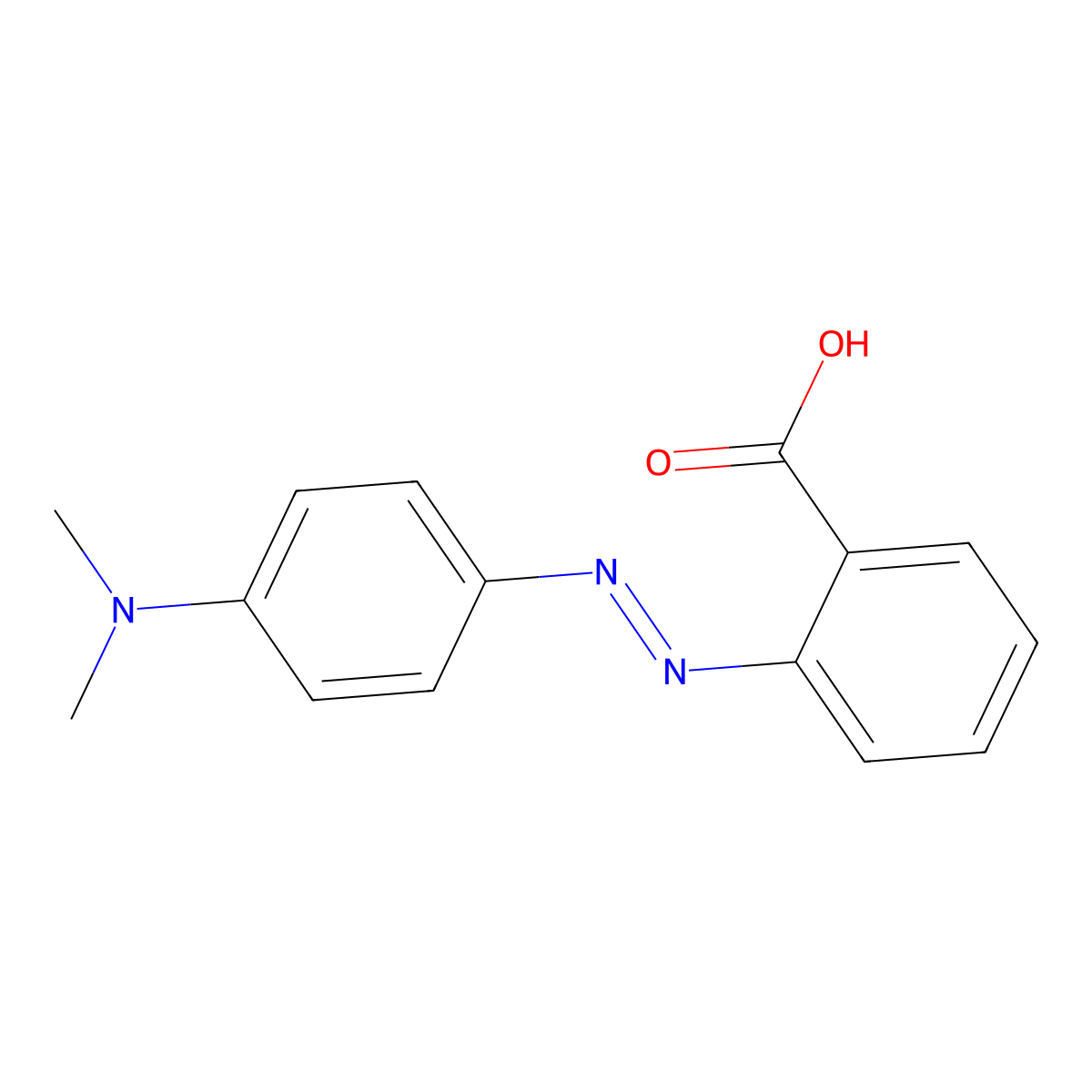 2-((4-(Dimethylamino)phenyl)diazenyl)benzoic acid molecular structure, CAS 493-52-7