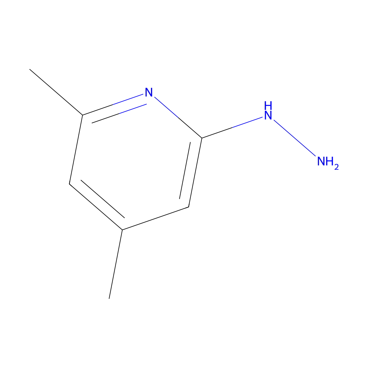 2-Hydrazinyl-4,6-dimethylpyridine molecular structure, CAS 4930-96-5