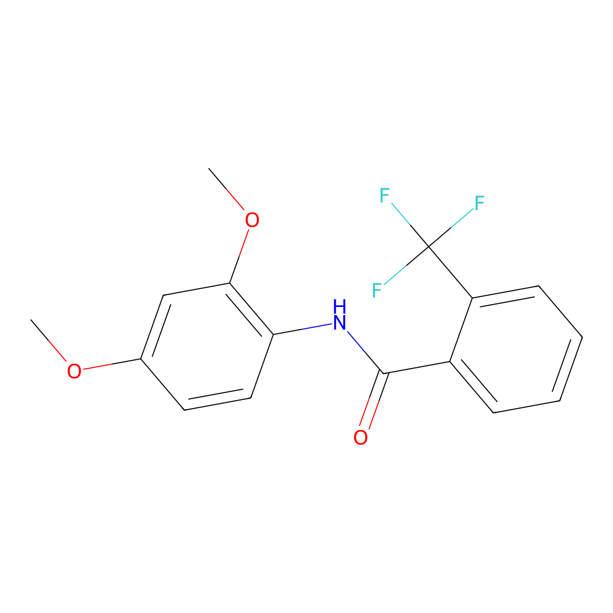N-(2,4-dimethoxyphenyl)-2-(trifluoromethyl)benzamide molecular structure, CAS 493002-20-3