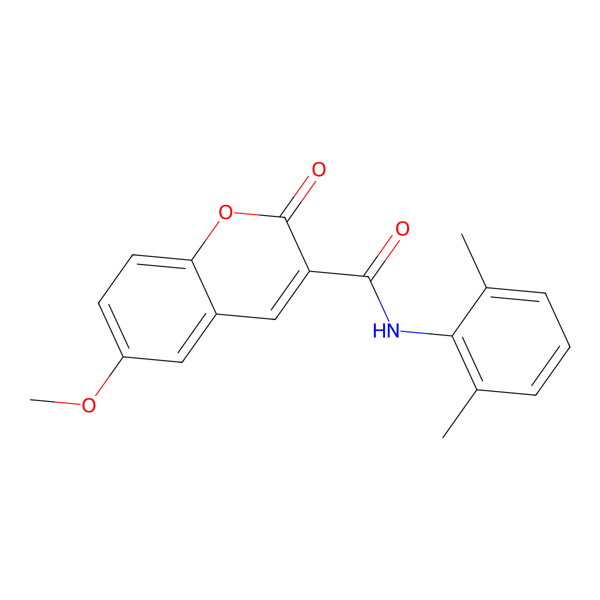 N-(2,6-dimethylphenyl)-6-methoxy-2-oxo-2H-chromene-3-carboxamide molecular structure, CAS 493002-81-6