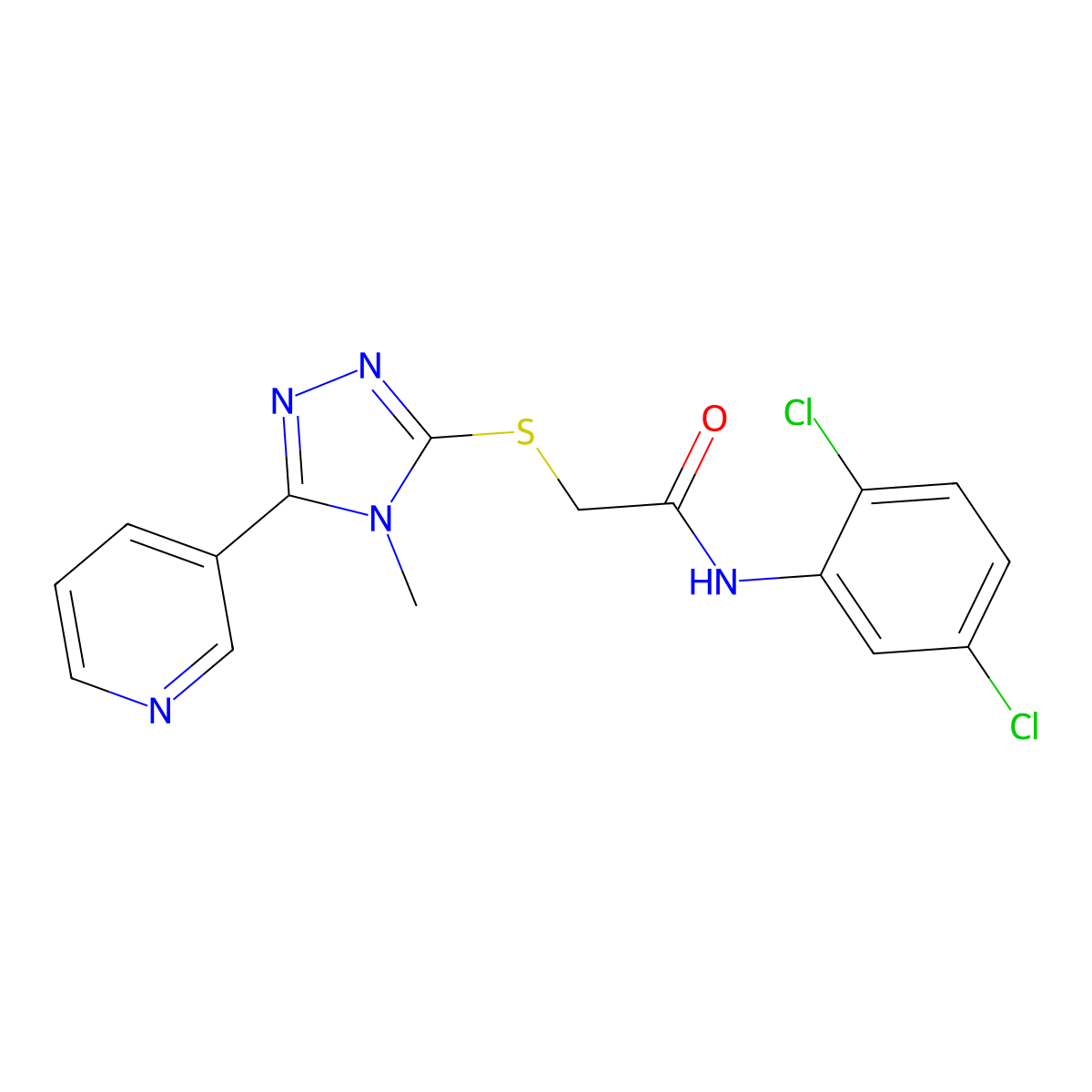 N-(2,5-dichlorophenyl)-2-{[4-methyl-5-(pyridin-3-yl)-4H-1,2,4-triazol-3-yl]sulfanyl}acetamide molecular structure, CAS 493013-87-9
