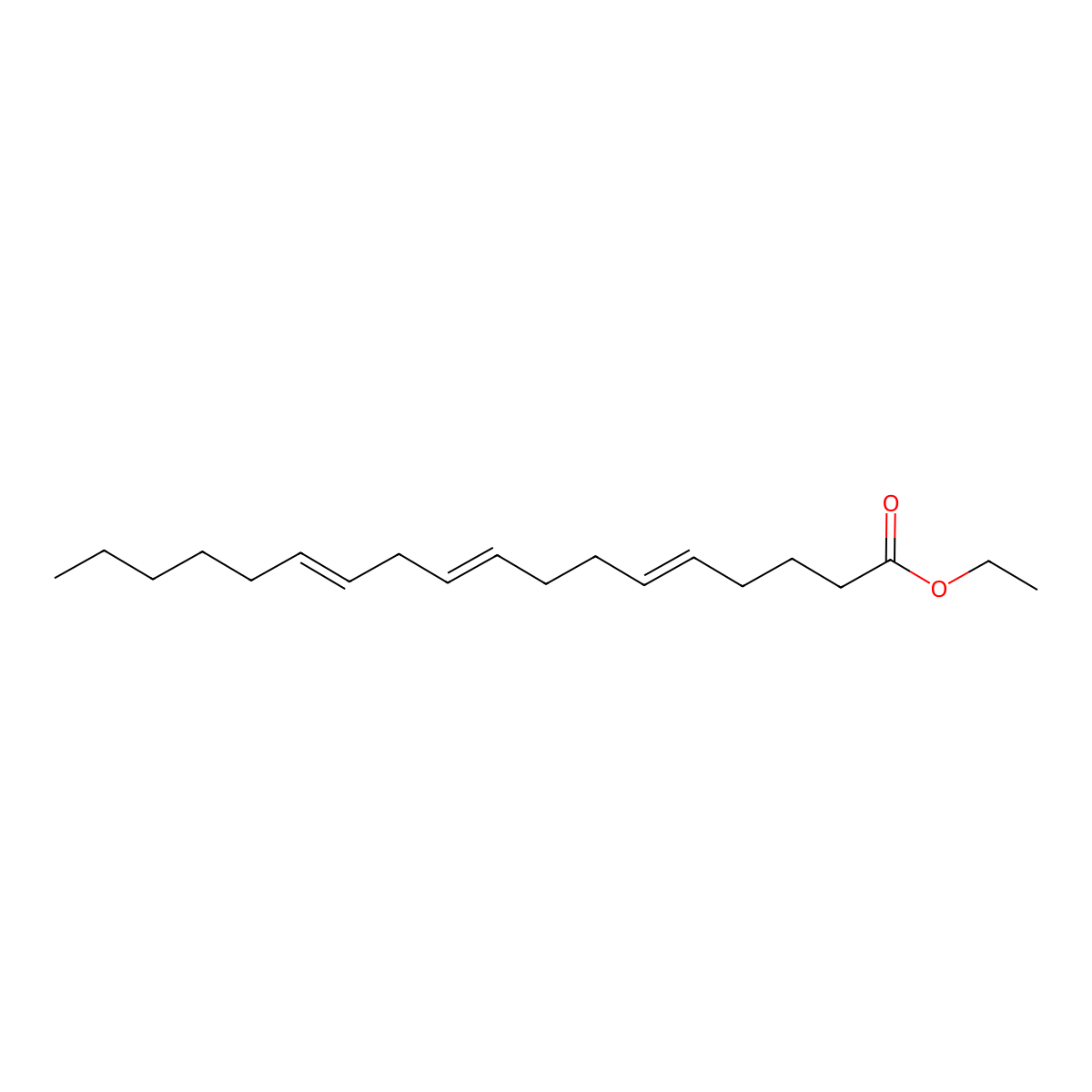 Ethyl octadeca-5,9,12-trienoate molecular structure, CAS 493015-74-0