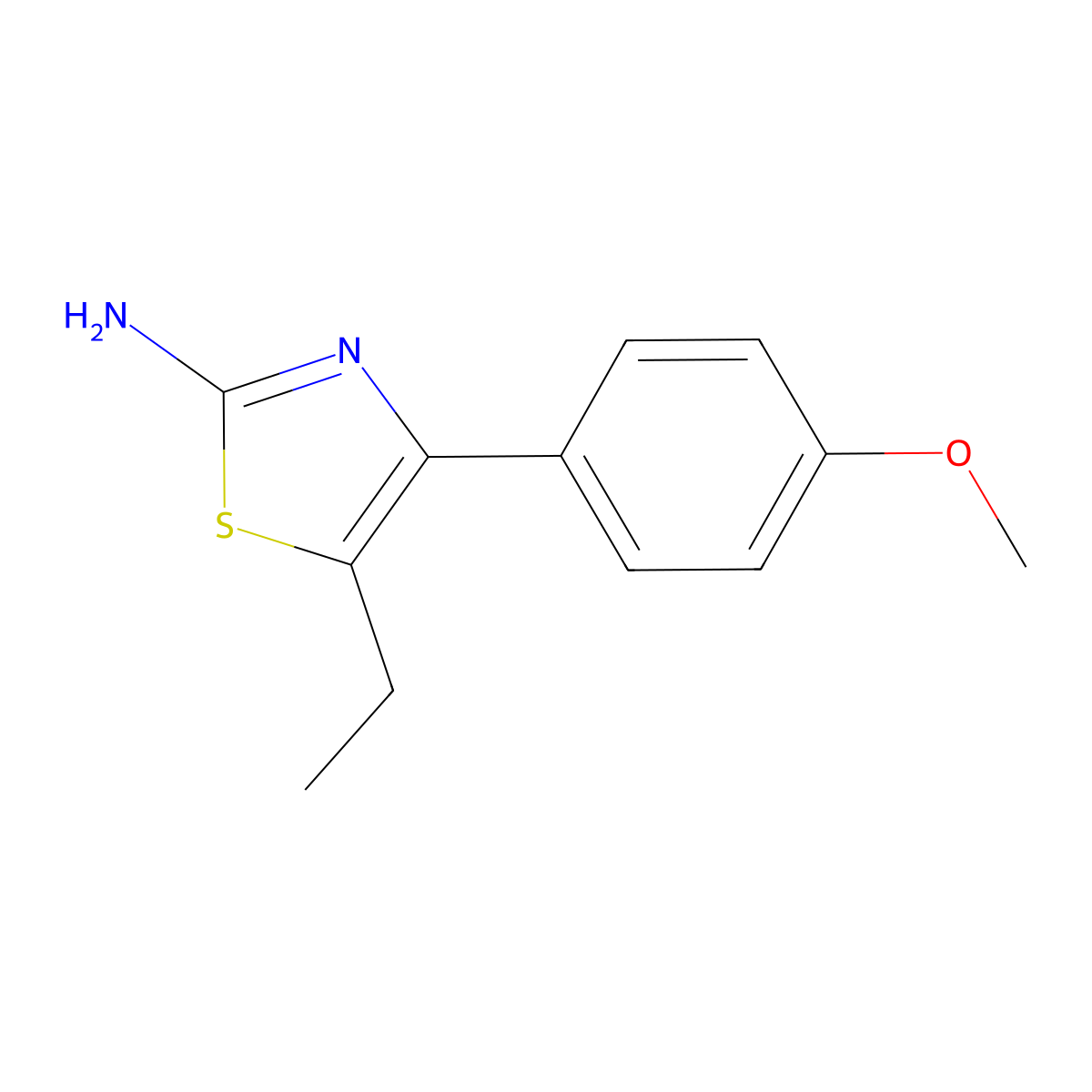 5-Ethyl-4-(4-methoxy-phenyl)-thiazol-2-ylamine molecular structure, CAS 493028-20-9