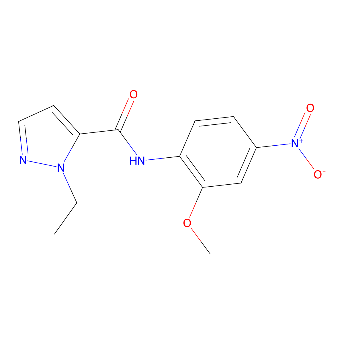 2-ethyl-N-(2-methoxy-4-nitrophenyl)pyrazole-3-carboxamide molecular structure, CAS 493032-07-8