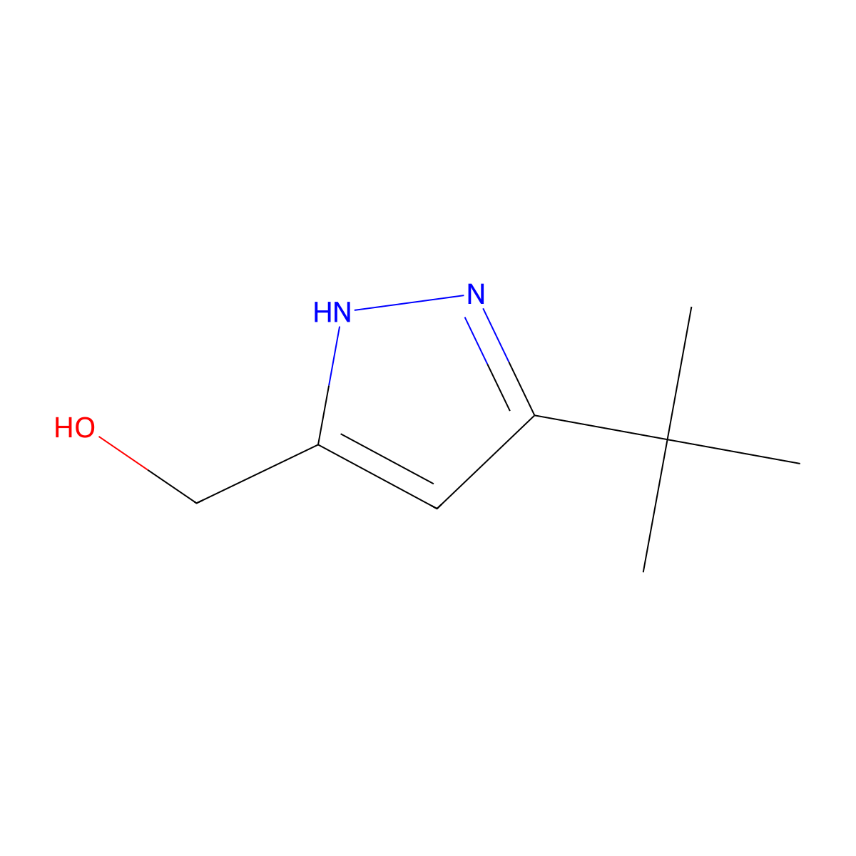 (3-(tert-butyl)-1H-pyrazol-5-yl)methanol molecular structure, CAS 493038-53-2
