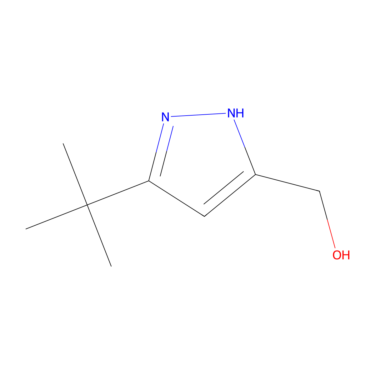 (3-(tert-butyl)-1H-pyrazol-5-yl)methanol molecular structure, CAS 493038-53-2