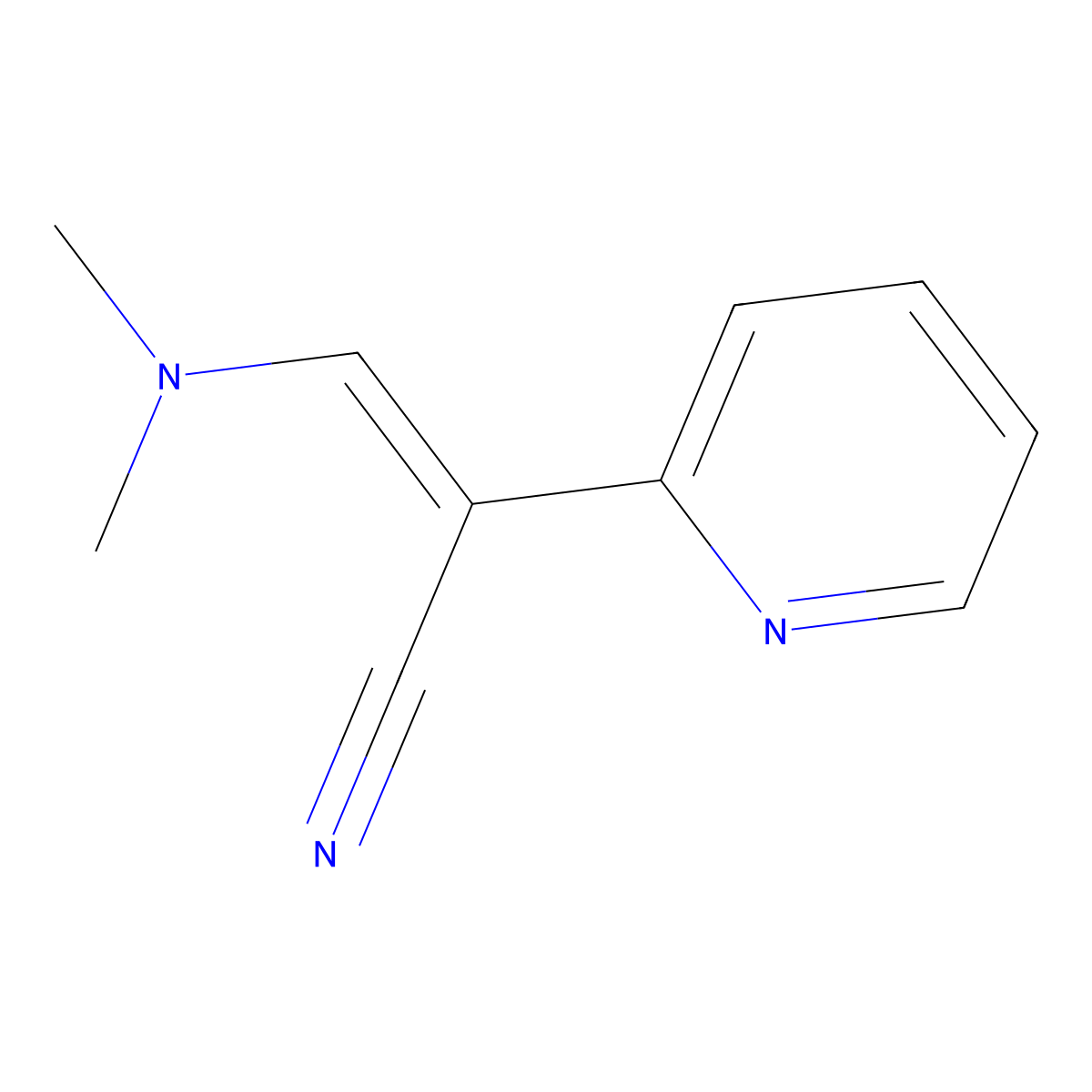 3-(Dimethylamino)-2-(2-pyridinyl)acrylonitrile molecular structure, CAS 493038-85-0