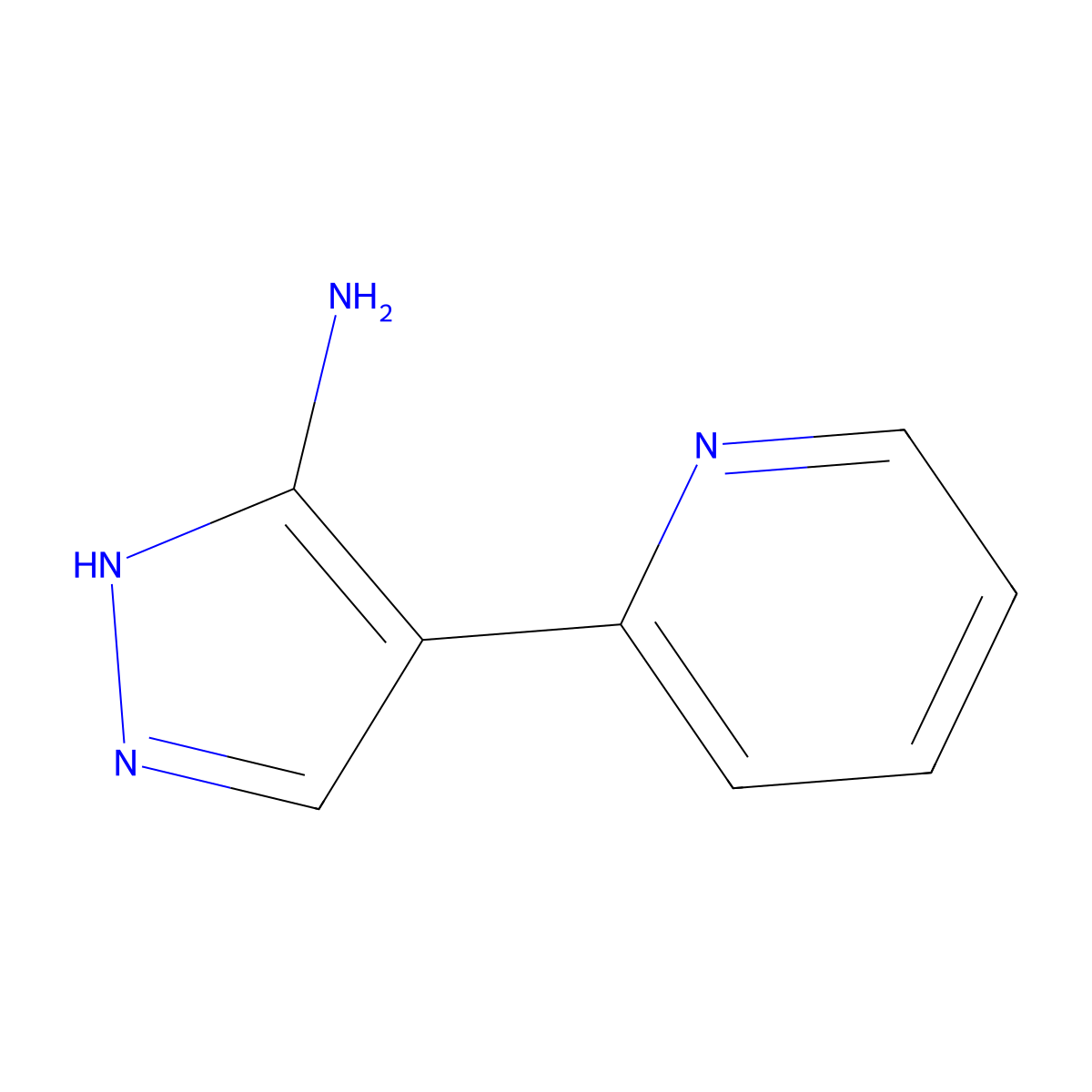 4-(2-Pyridinyl)-1H-pyrazol-3-amine molecular structure, CAS 493038-87-2