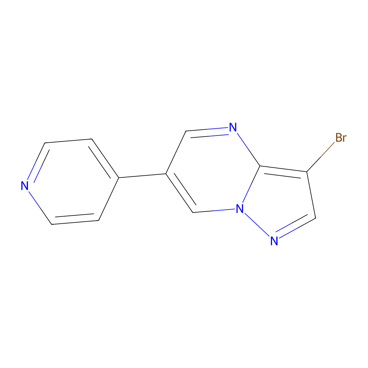 3-Bromo-6-(4-pyridinyl)pyrazolo[1,5-a]pyrimidine molecular structure, CAS 493038-88-3