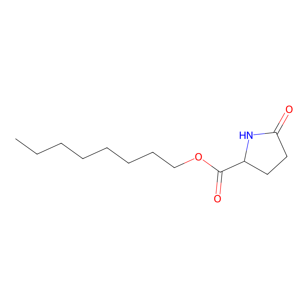 Octyl 5-oxo-L-prolinate molecular structure, CAS 4931-70-8