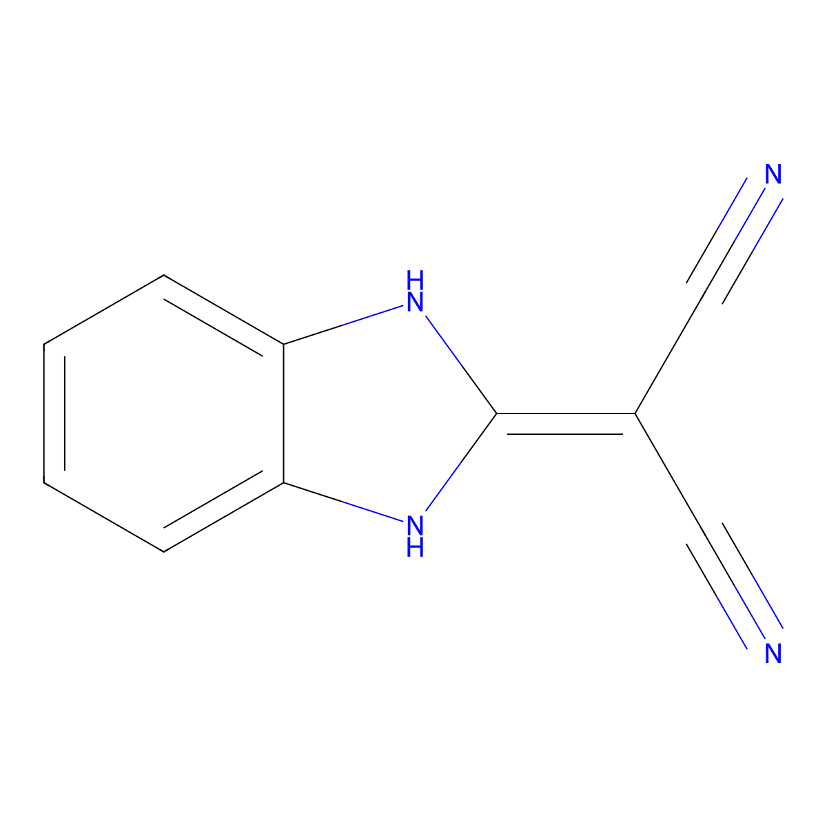 2-(1H-Benzo[d]imidazol-2(3H)-ylidene)malononitrile molecular structure, CAS 4933-40-8