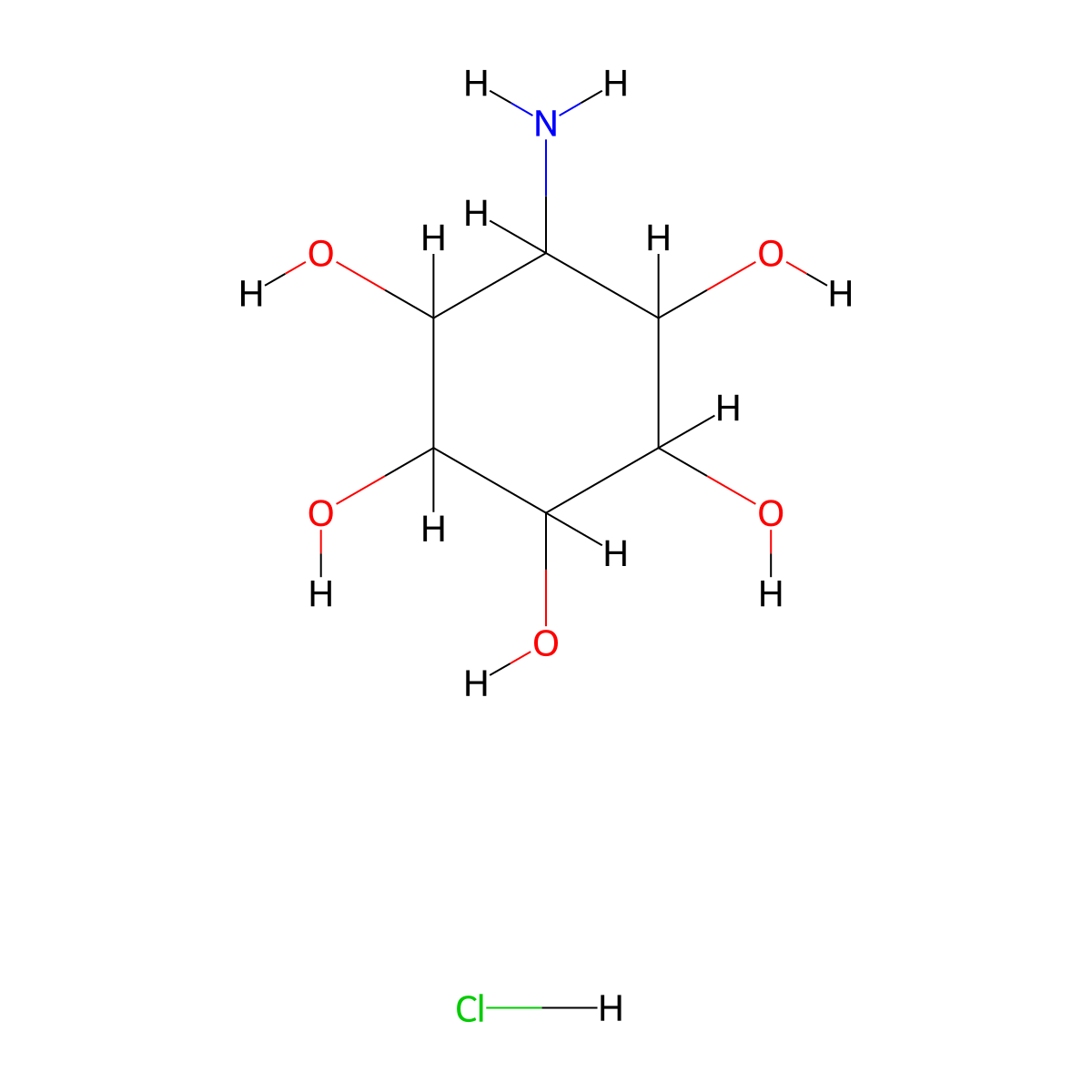 Aminoinositol (myo-) molecular structure, CAS 4933-84-0
