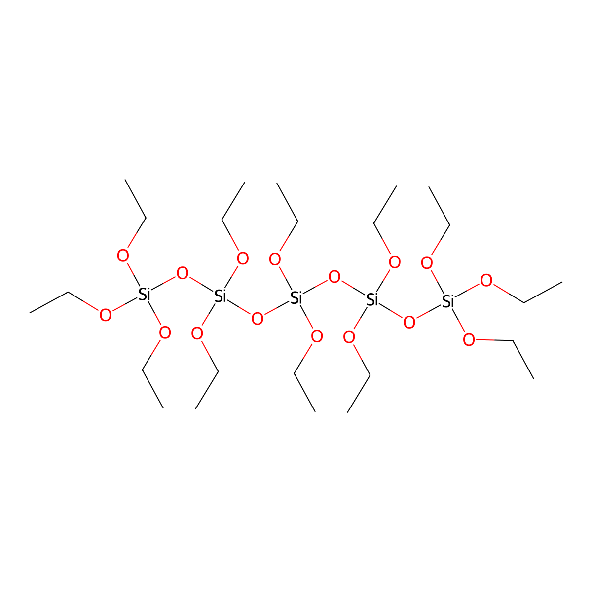 Pentasiloxane, 1,1,1,3,3,5,5,7,7,9,9,9-dodecaethoxy- molecular structure, CAS 4935-68-6
