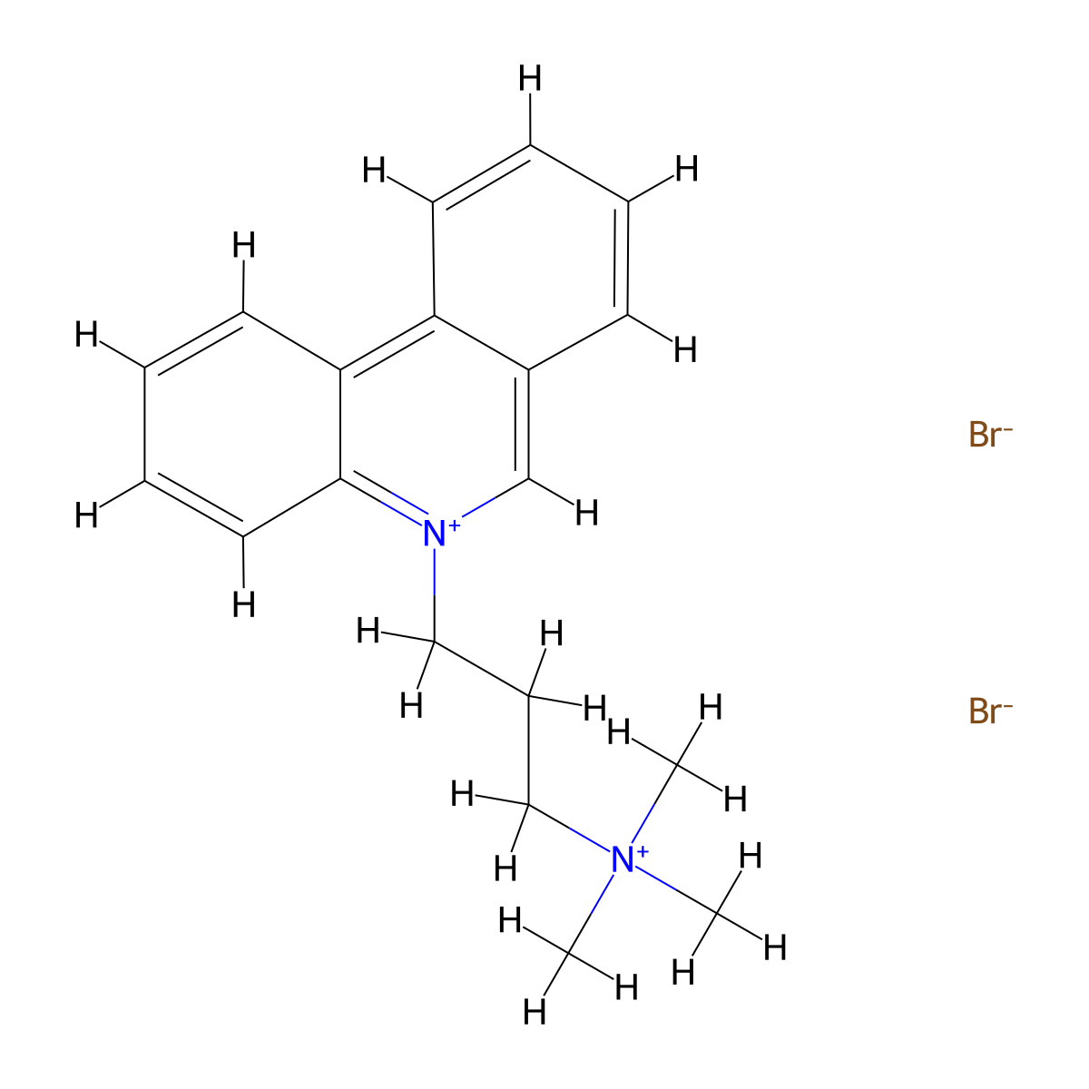 Phenanthridinium, 5-(3-(trimethylammonio)propyl)-, dibromide molecular structure, CAS 4935-85-7