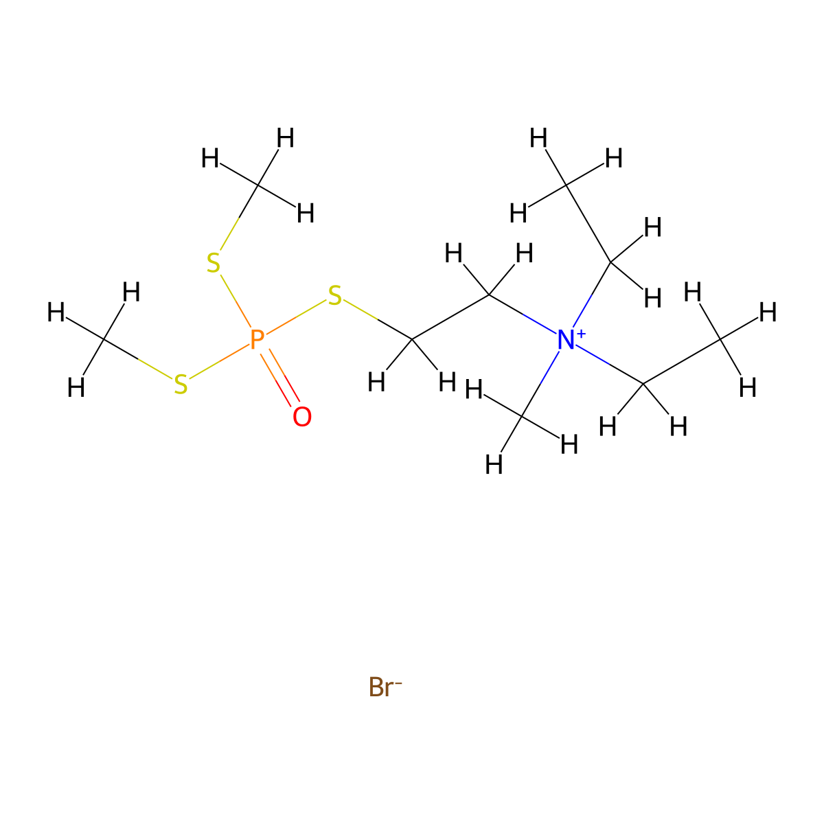 Ammonium, diethyl(2-mercaptoethyl)methyl-, bromide, S-ester with S,S-dimethylphosphorotrithioate molecular structure, CAS 4936-67-8
