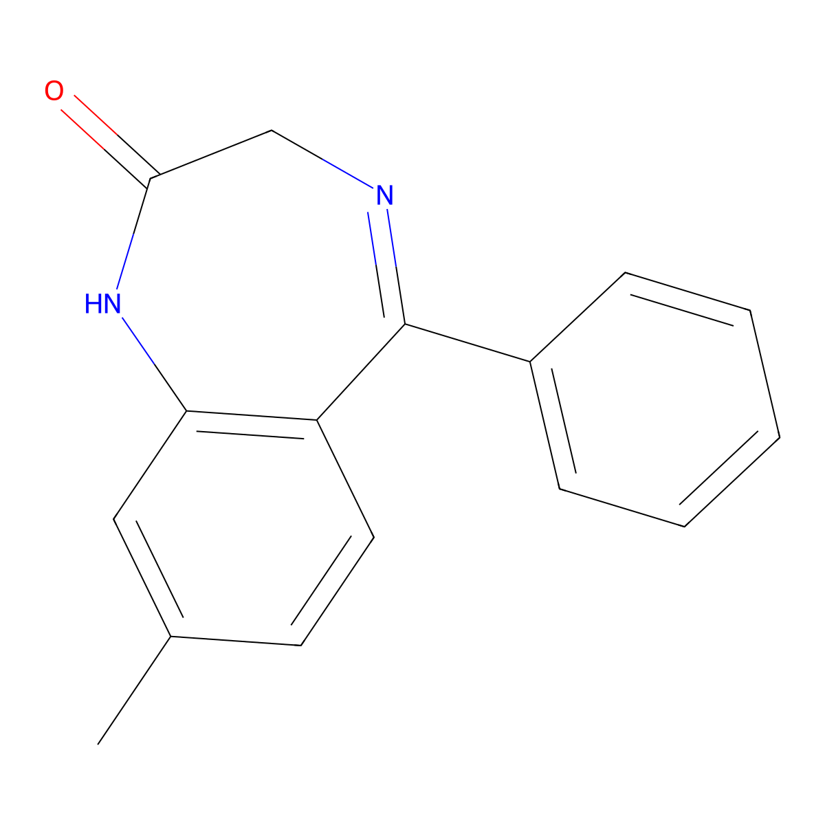 8-methyl-5-phenyl-1H-benzo[e][1,4]diazepin-2(3H)-one molecular structure, CAS 4937-63-7