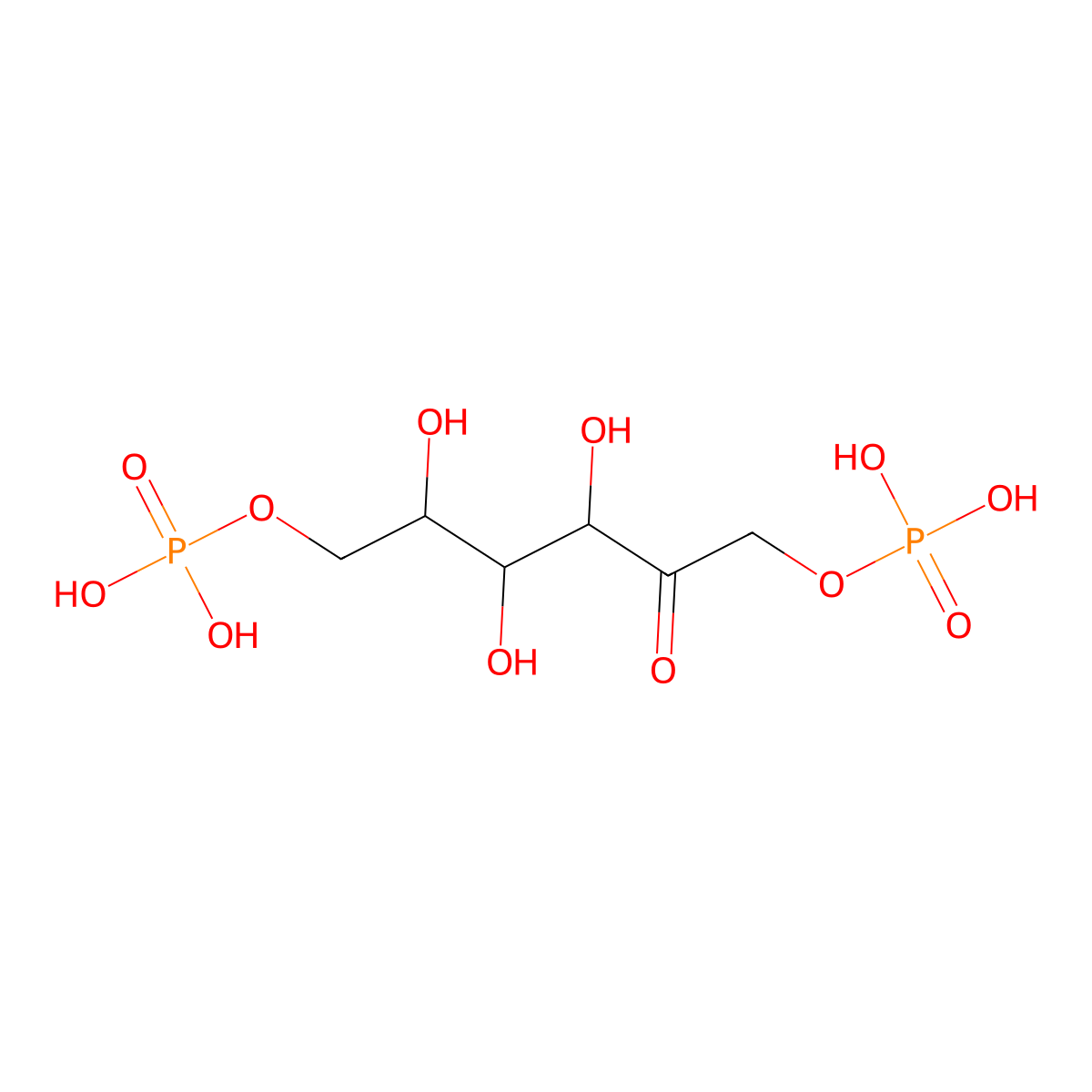 Fosfructose molecular structure, CAS 4937-84-2