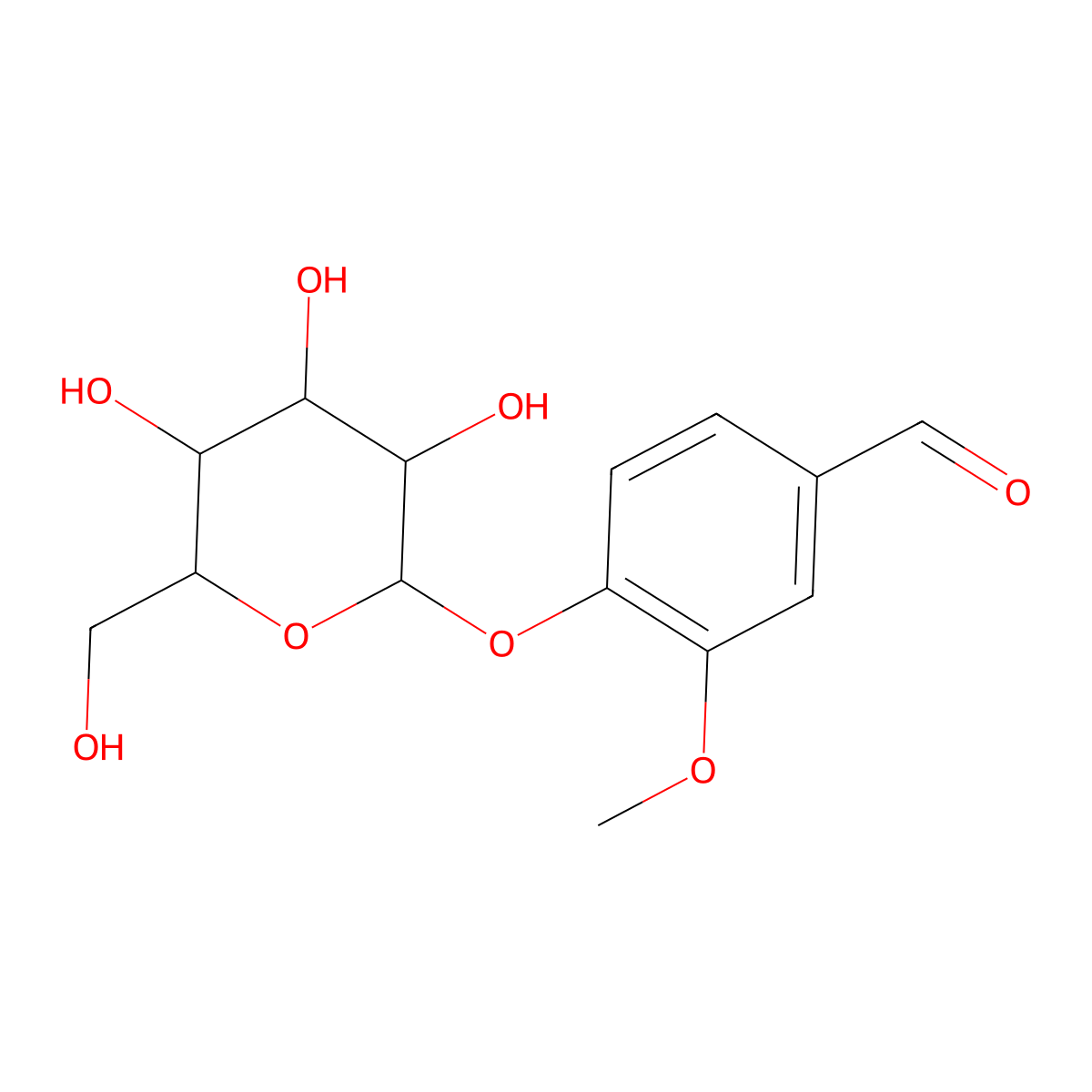 Glucovanillin molecular structure, CAS 494-08-6