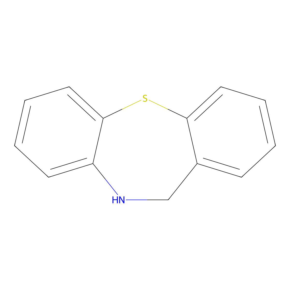 10,11-Dihydrodibenzo(b,f)(1,4)thiazepine molecular structure, CAS 494-20-2