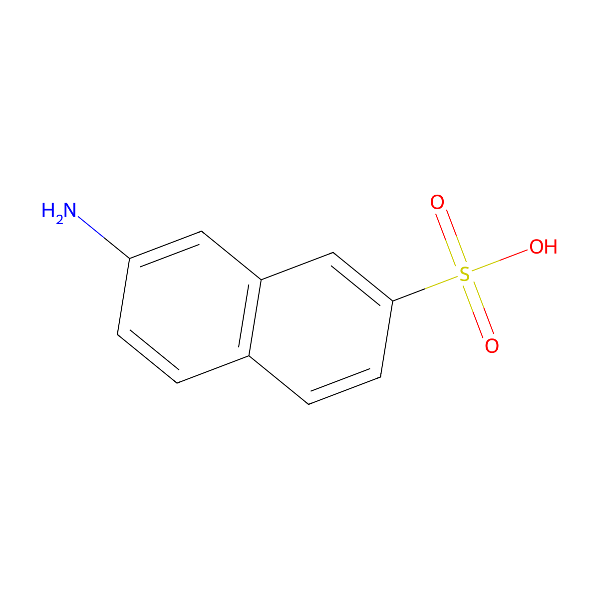 7-Aminonaphthalene-2-sulphonic acid molecular structure, CAS 494-44-0