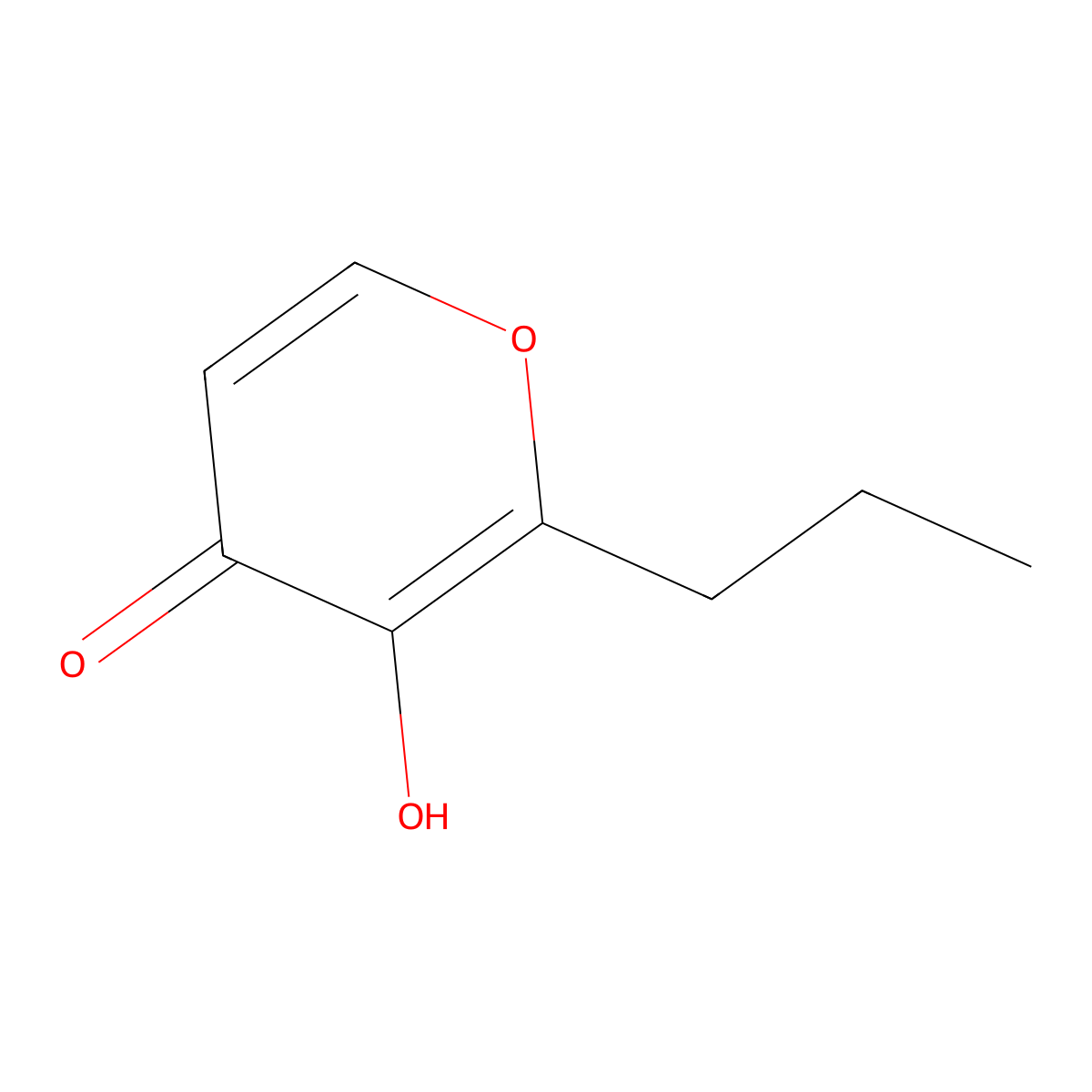 3-Hydroxy-2-propyl-4H-pyran-4-one molecular structure, CAS 4940-16-3