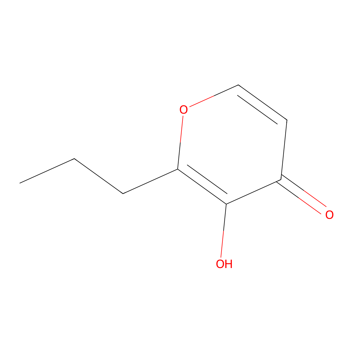 3-Hydroxy-2-propyl-4H-pyran-4-one molecular structure, CAS 4940-16-3
