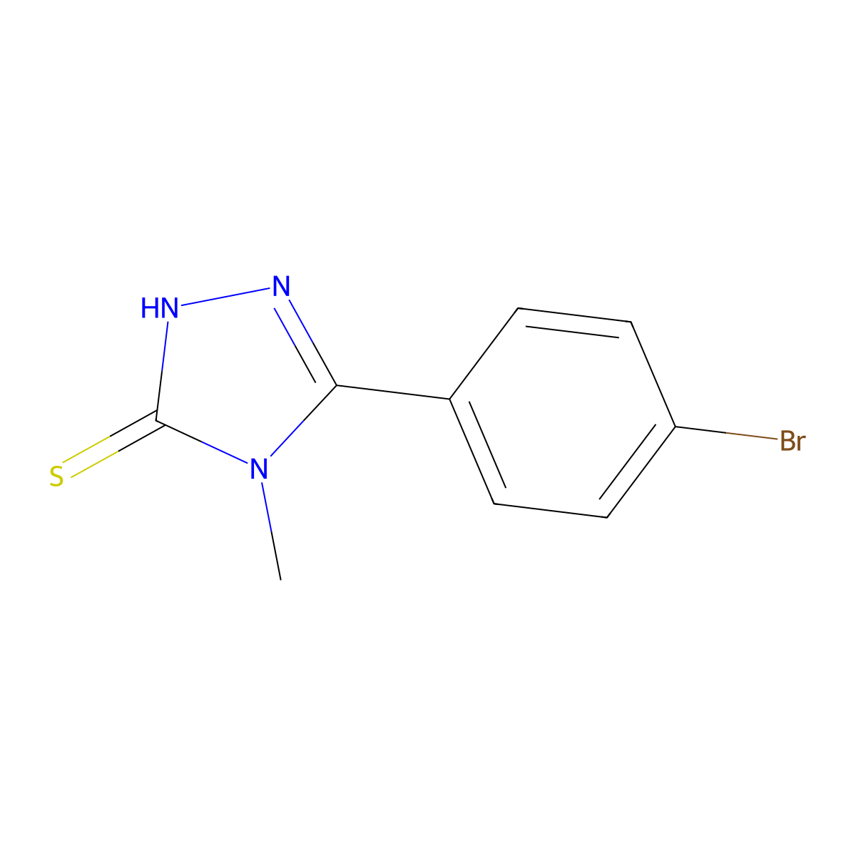 5-(4-bromophenyl)-4-methyl-4H-1,2,4-triazole-3-thiol molecular structure, CAS 494194-50-2