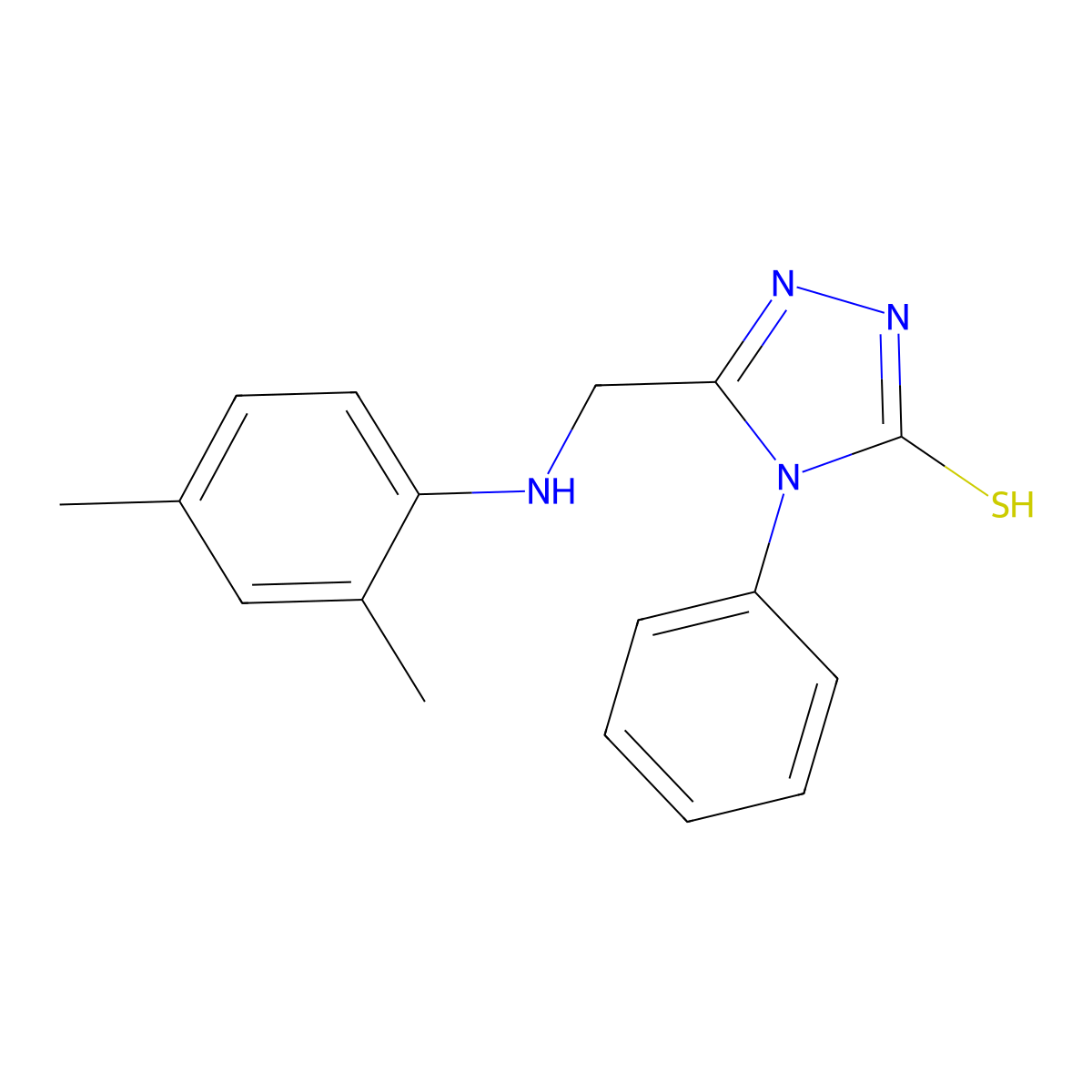 3-[(2,4-dimethylanilino)methyl]-4-phenyl-1H-1,2,4-triazole-5-thione molecular structure, CAS 494195-73-2