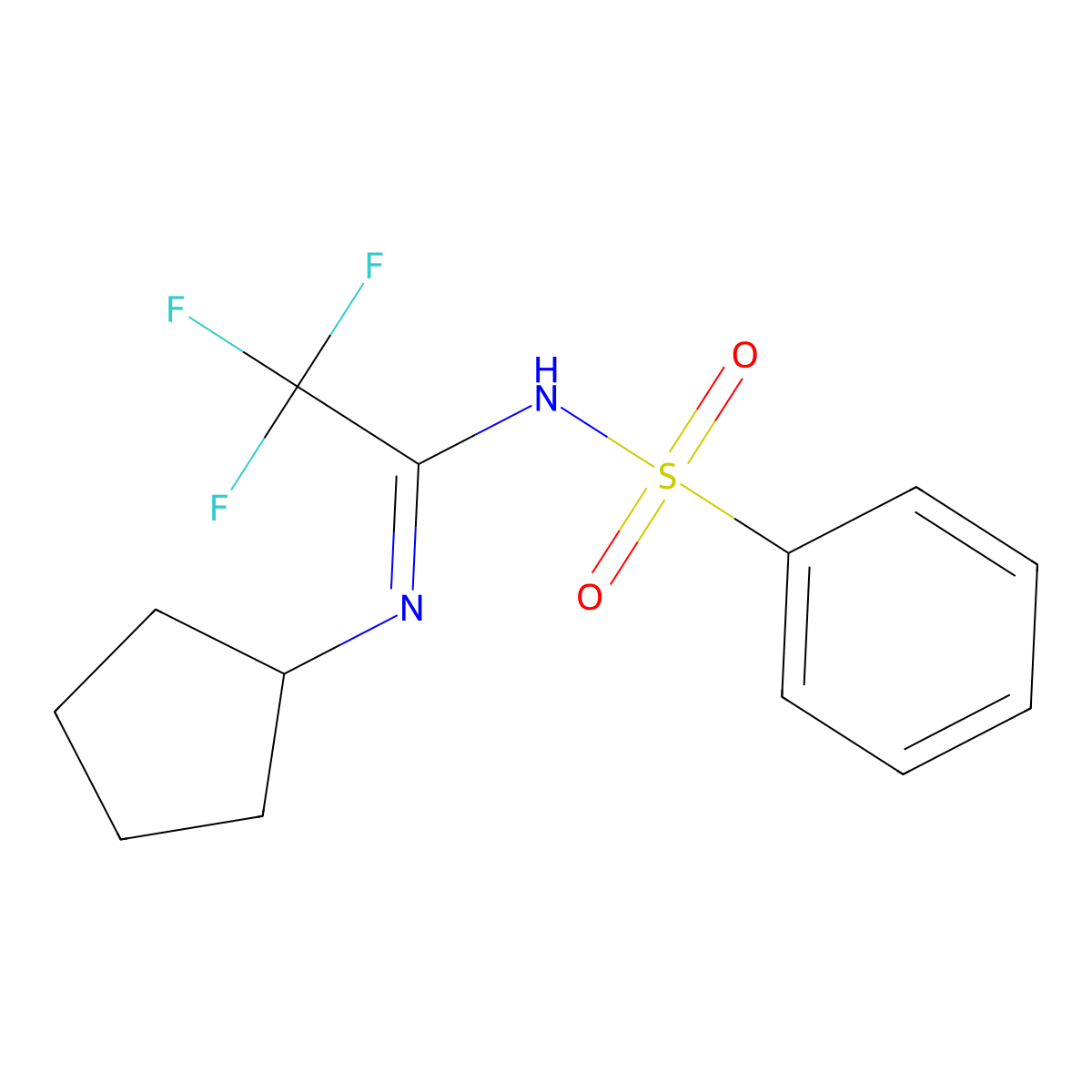 N'-Cyclopentyl-2,2,2-trifluoro-N-(phenylsulfonyl)acetimidamide molecular structure, CAS 494200-22-5