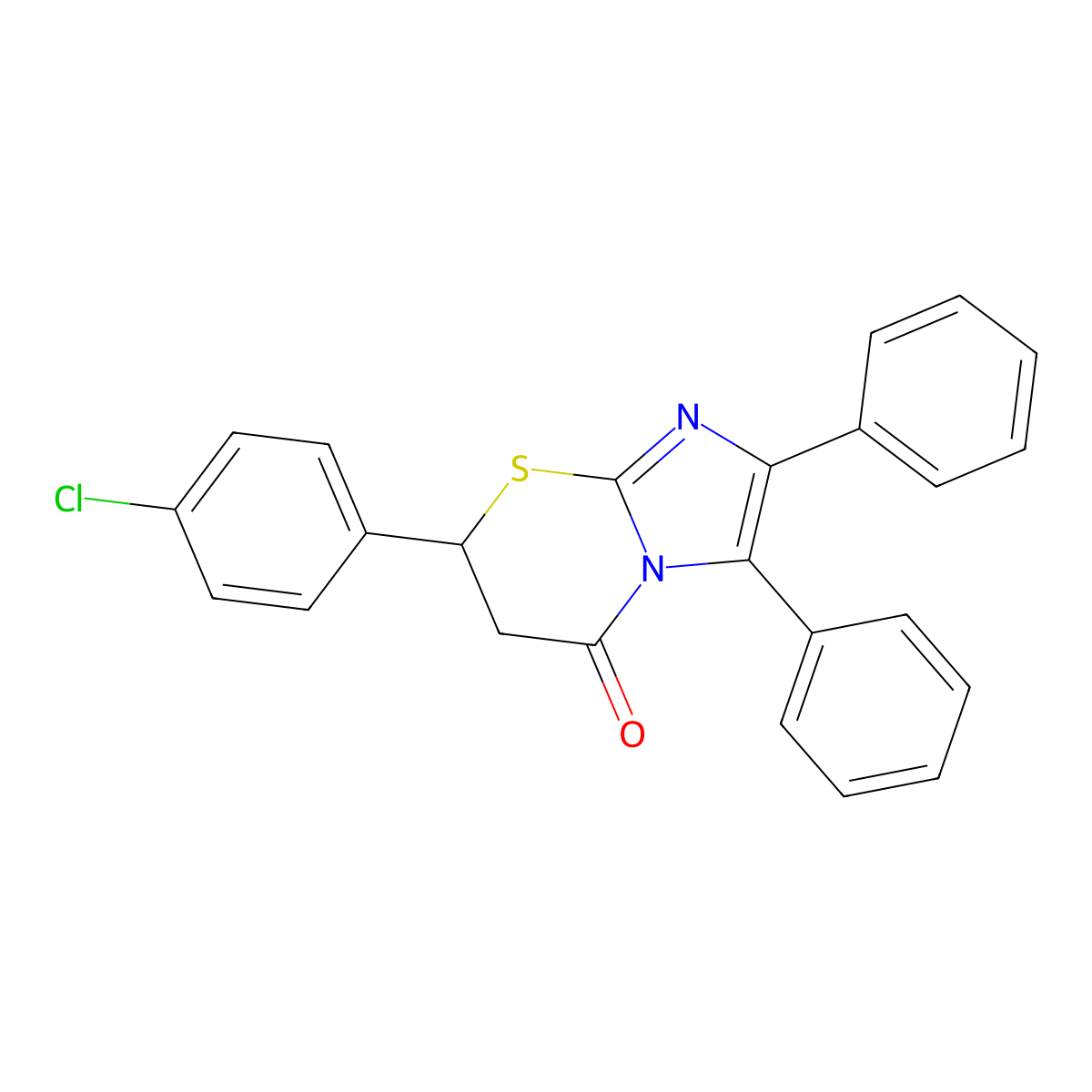 7-(4-chlorophenyl)-2,3-diphenyl-6,7-dihydro-5H-imidazo[2,1-b][1,3]thiazin-5-one molecular structure, CAS 494200-94-1
