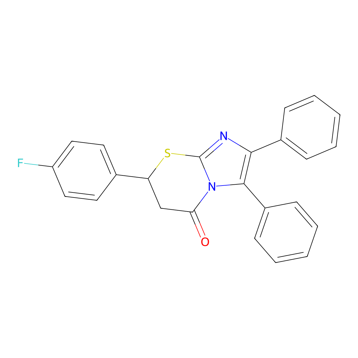 7-(4-fluorophenyl)-2,3-diphenyl-6,7-dihydro-5H-imidazo[2,1-b][1,3]thiazin-5-one molecular structure, CAS 494200-95-2