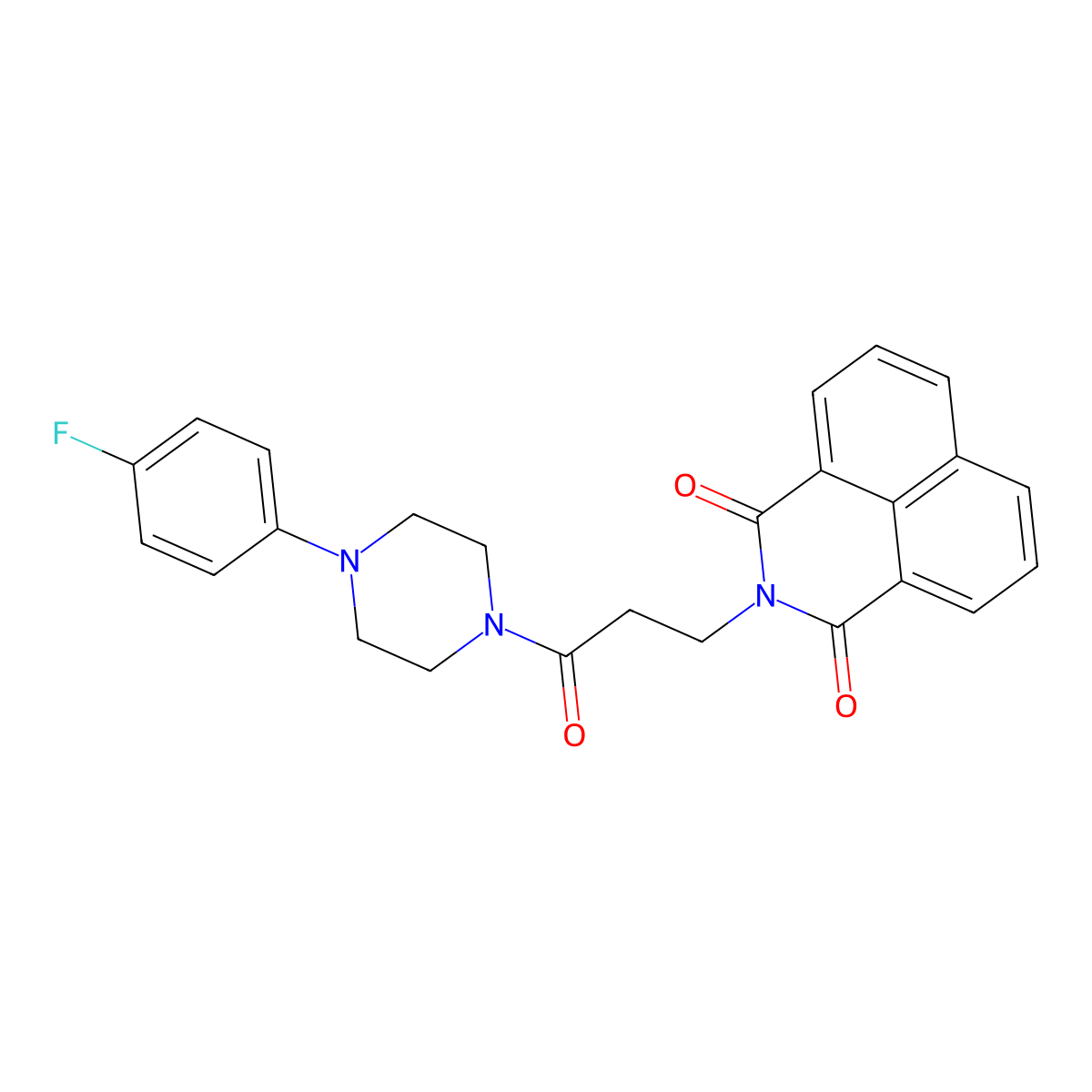 2-{3-[4-(4-fluorophenyl)-1-piperazinyl]-3-oxopropyl}-1H-benzo[de]isoquinoline-1,3(2H)-dione molecular structure, CAS 494200-97-4