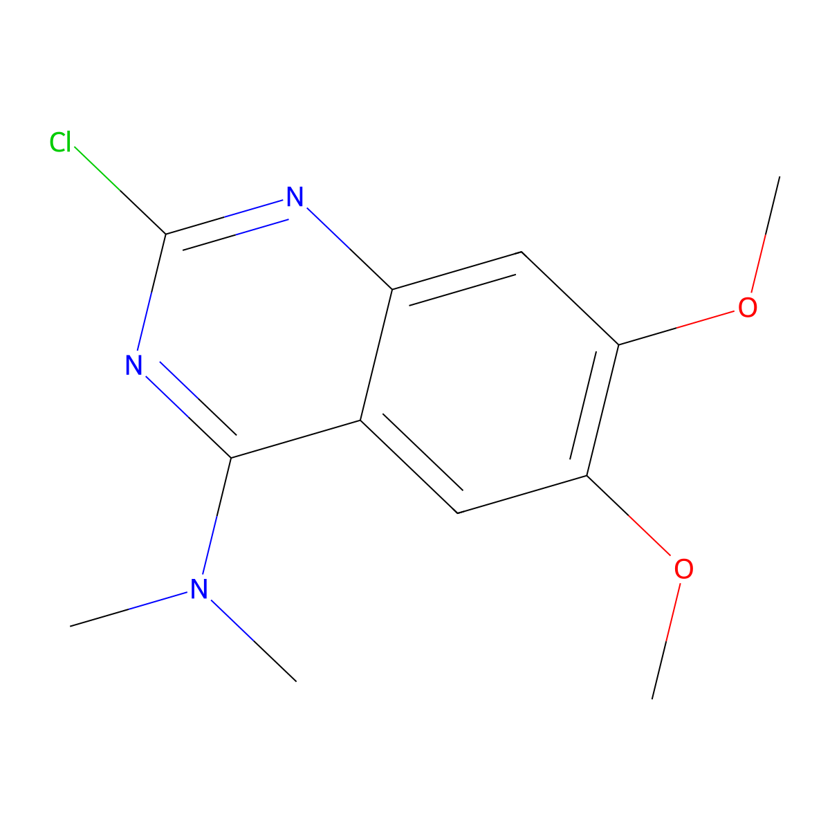2-chloro-6,7-dimethoxy-N,N-dimethylquinazolin-4-amine molecular structure, CAS 494203-98-4