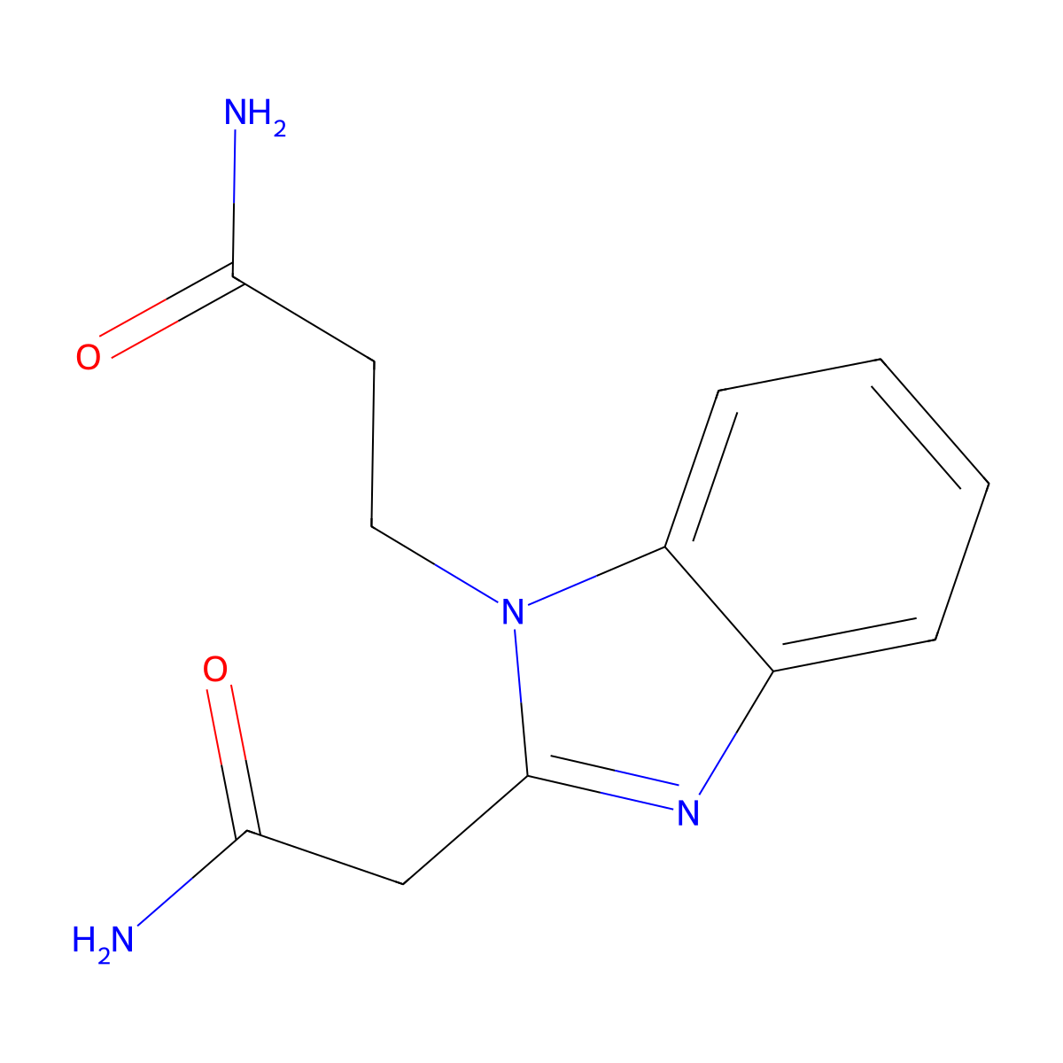 3-[2-(2-Amino-2-oxoethyl)benzimidazol-1-yl]propanamide molecular structure, CAS 494204-70-5