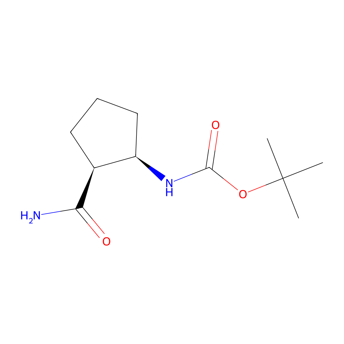 tert-Butyl rel-((1R,2S)-2-carbamoylcyclopentyl)carbamate molecular structure, CAS 494209-36-8