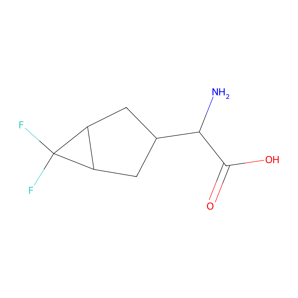Amino(6,6-difluorobicyclo[3.1.0]hex-3-yl)acetic acid molecular structure, CAS 494210-64-9