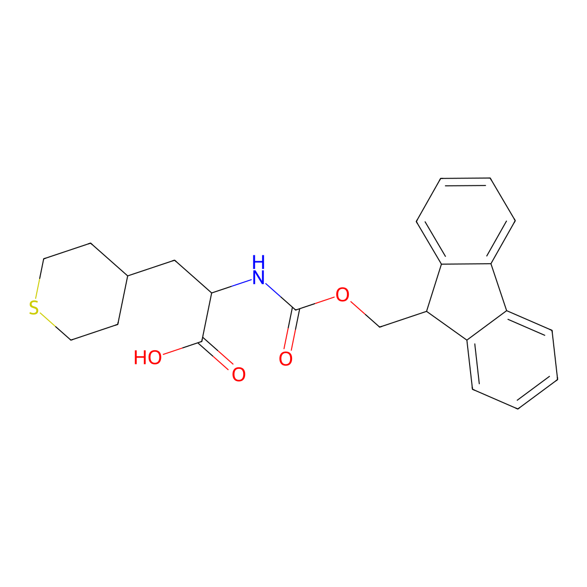 N-[(9H-Fluoren-9-ylmethoxy)carbonyl]-3-(tetrahydro-2H-thiopyran-4-YL)alanine molecular structure, CAS 494210-68-3